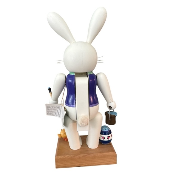 Em Merck Easter Bunny German Wood Multi Color Nutcracker Hangtag Vintage 1990 - Picture 3 of 10